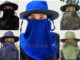 หมวกคลุมหน้าสีพื้น แบบกระดุม ใส่สบาย กันแดดได้ดี ไม่ร้อน