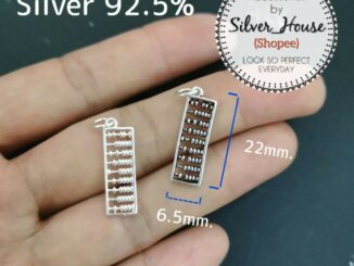 จี้เงินแท้​ 92.5% จี้ลูกคิด​ จี้มินิมอล สีเงินล้วน/ สีเงินลงดำ สวยมากค่ะ
