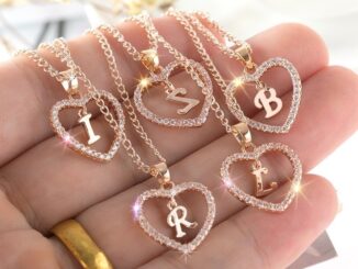 Temperament Alloy Diamond Love Clavicle Chain Name Initials Heart Pendant Letters Necklace for Women Jewelry Couple Choker