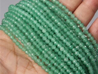 ลูกปัดหินอะเวนจูรีนธรรมชาติ ทรงหลวม ขนาดเล็ก 2 มม. 3 มม. 4 มม. สีเขียวแวววาว เครื่องประดับ สําหรับผู้หญิง ขายส่ง