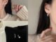 Roselife เครื่องประดับแฟชั่นสตรีต่างหูห้อยจี้ไม้กางเขนหมีสไตล์เกาหลี