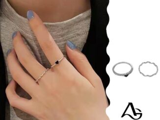 A HELLO GIRL เครื่องประดับแหวนนิ้วมือรูปหัวใจสไตล์เกาหลีสําหรับผู้หญิง 2 ชิ้น