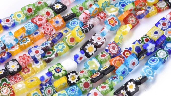 Beadthoven ลูกปัดแฮนด์เมดทรงสี่เหลี่ยมคละสี 8X8X3มม. 1 เกรด: 0.5 มม. 48 ชิ้น/เมตร 14.9 นิ้ว Beadthoven ลูกปัดแฮนด์เมดทรงสี่เหลี่ยมคละสี 8X8X3มม. 1 เกรด: 0.5 มม. 48 ชิ้น/เมตร 14.9 นิ้ว