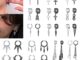 เครื่องประดับต่างหูห่วงสแตนเลสจี้รูปไม้กางเขนสไตล์เกาหลี 1 ชิ้น