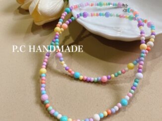 สายคาดเอวสีพาสเทลลูกปัดกลม