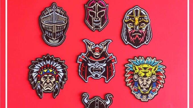 Courage & Honor:Warriors Iron-On Patch แผ่นแพทช์เหล็ก Diy สําหรับใช้ในการเย็บปักตกแต่งเสื้อผ้า 1ชิ้น