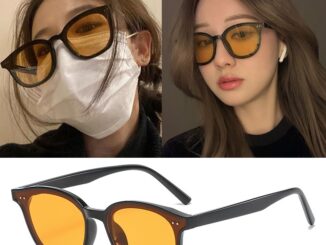 แว่นตากันแดด เลนส์สีส้ม ยอดนิยม ผู้หญิง ระดับไฮเอนด์ แฟชั่นสไตล์เกาหลี อินเทรนด์ สีเหลือง แว่นกันแดด สําหรับเด็กผู้หญิง เรียบง่าย กรอบเล็ก แว่นตา