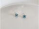 134-goodgift_station - Blue diamond star earrings S925 ต่างหูเงินแท้ แบบเจาะรูปดาวสีน้ำเงิน