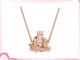 [ส่งจากกรุงเทพ]Pandora สร้อยคอ สร้อยคอพร้อมจี้ แฟชั่น Shining Crown Carriage Necklace ของขวัญสำหรับคนพิเศษ ของแท้ 100%