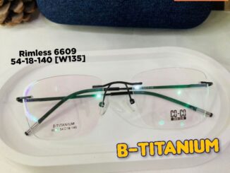 กรอบเจาะ แว่นตา ไร้ขอบ ชาย หญิง Titanium 6609 พร้อมเลนส์ ตัดแว่นสายตา สั้น ยาว แว่นกรองแสง  บลูออโต้ เปลี่ยนสี ตัเลนส์