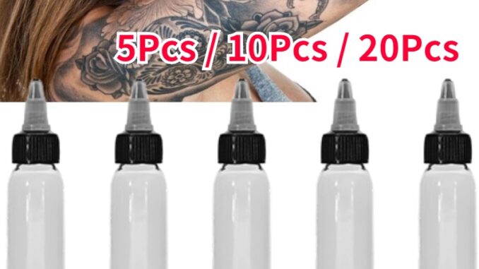 [ลดล้างสต๊อก]Tattoo Ink Bottle ขวดพลาสติกเปล่าสีใสสําหรับใส่หมึกสัก 30 มล.