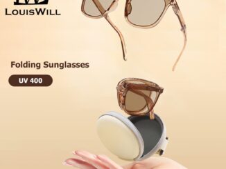 Louiswill แว่นตากันแดด เลนส์โพลาไรซ์ ทรงกลม พับได้ UV400 สําหรับผู้หญิง