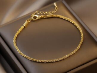 สร้อยข้อมือโซ่ทอง 18k ของผู้หญิงผู้ชายกำไลข้อมือสแตนเลสมินิมอล ไม่ลอกดำใส่อาบน้ำได้