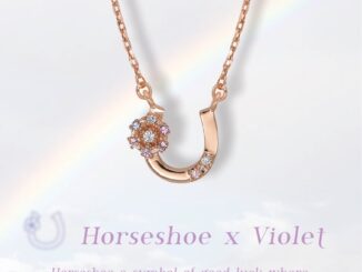 A.CEMI Horseshoe Flower Necklace สร้อยคอเงินแท้ ชุบทอง 18K โรสโกลว์