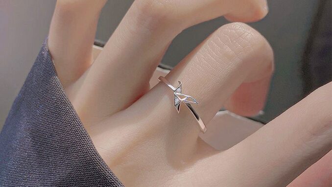 แหวน Elegant Bird Crystal Silver Ring Fashion Thousand Paper Cranes Party Finger Rings for Women Jewelry Gift