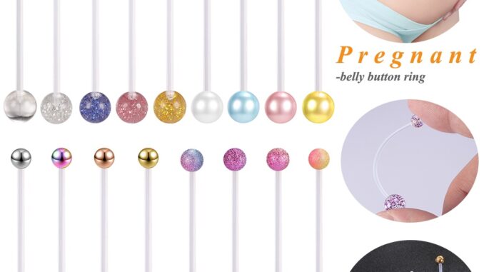 38mm จิวแหวนเจาะสะดืออะคริลิคหลายไซส์ 14 กรัม 1 ชิ้นสําหรับหญิงตั้งครรภ์
