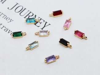 จี้ทองแดง 18K ฝังเพทาย ทรงสี่เหลี่ยม ขนาดเล็ก สําหรับทําเครื่องประดับ สร้อยข้อมือ DIY
