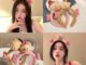 คาดผมตุ๊กตา หัวหมีมีหัวใจ น่ารักๆ น้องหมีขนฟูนุ่มนิ่มมากๆสินค้าใหม่ของเกาหลี ที่คาดผมผ้ากำมะหยี่