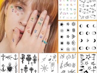 สติกเกอร์รอยสักชั่วคราวลายดาวดวงจันทร์ดาวปลอมสําหรับผู้ชายและผู้หญิง