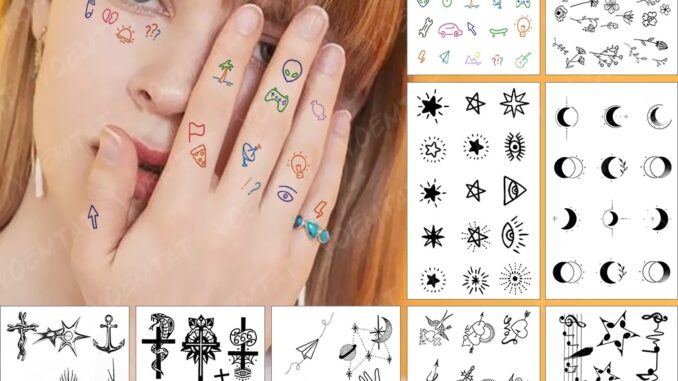 สติกเกอร์รอยสักชั่วคราวลายดาวดวงจันทร์ดาวปลอมสําหรับผู้ชายและผู้หญิง