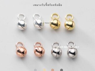 SM กระพรวนเงิน กระดิ่งเงิน / อะไหล่เงินแท้ กำไลข้อมือ งานฝีมือ diy92.5 เชือก หนัง ชาร์มเงินแท้ ตัวคั้นเงิน