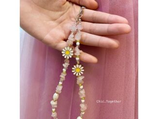 สายคล้องเคสมือถือ สายคล้องเคสขวดสเปรย์แอลกอฮอล์ รุ่นหินชมพูโรสควอทช์ & daisy สวยหวานมากๆๆค่า