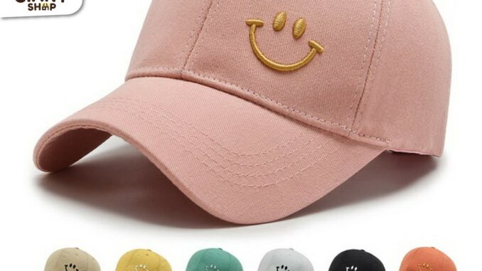 GIANTSHOP หมวกเบสบอล ปักลายหน้ายิ้ม smile 7 สี Unisex (HD)
