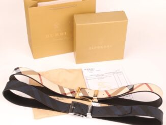 Bur BERRY เข็มขัดหนัง ลายตารางหมากรุก ลอนดอน สองด้าน สไตล์วินเทจ 120 ซม.