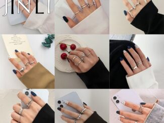 Jinli แหวนอัลลอยด์รูปหัวใจเรียบง่าย 3 ชิ้น/ชุดสําหรับผู้หญิง