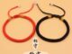 [YY] สร้อยข้อมือเชือกทอมือ สีแดง สีดํา สําหรับคู่รัก