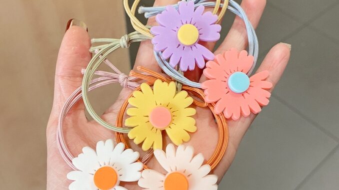 Fashion พร้อมส่งจากไทย ยางรัดผม รูปดอกไม้ ที่รัดผมดอกเดซี่ หลากสี Q-137