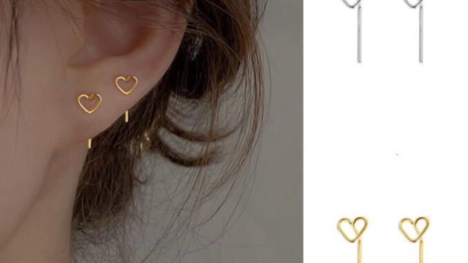 [YY] ต่างหู กลวง หัวใจ สไตล์เรียบง่าย เท่ ขนาดเล็ก เจาะ ต่างหู สไตล์ใหม่ เครื่องประดับหู ผู้หญิง