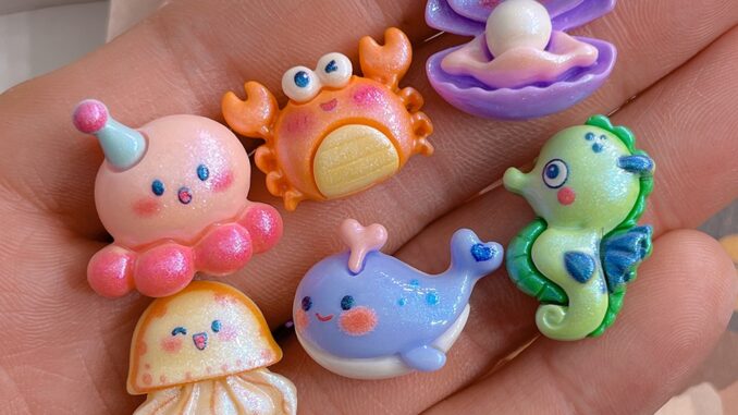 [3 #] Jibbitz Crocs กิ๊บติดผมเรซิ่น รูปการ์ตูนมหาสมุทร ขนาดเล็ก แฮนด์เมด diy อุปกรณ์เสริม สําหรับรองเท้า FN