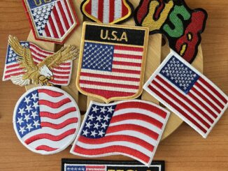 ธง อเมริกา USA ตัวรีดติดเสื้อ อาร์มรีด อาร์มปัก ตกแต่งเสื้อผ้า หมวก กระเป๋า แจ๊คเก็ตยีนส์ Badge Embroidered Iron on P...