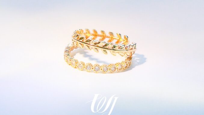 [ชุดแหวน] Wj แหวนชุบทอง 18k ประดับเพทาย รูปใบมะกอก ทรงกลม เรียบง่าย วางซ้อนกันได้ ของขวัญ สําหรับผู้หญิง