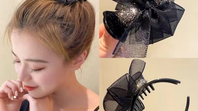 Glanxuan กิ๊ฟหนีบผม ประดับโบว์ และพลอยเทียม กิ๊บติดผมสตรีสไตล์เกาหลี Hair Clips