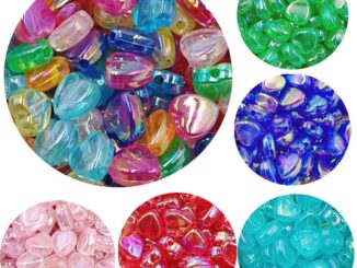 ลูกปัดใส รูปหัวใจ สีโปร่งใส สําหรับทําเครื่องประดับ สร้อยคอ ลูกปัด DIY จํานวน 50 ชิ้น