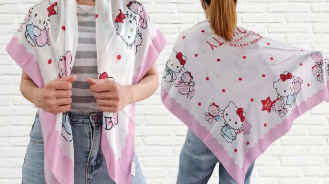 (NEW!!) Winter is Coming ผ้าคลุมไหล่ งานญี่ปุ่น ผ้า silk นุ่ม ลื่น คลุมไหล่ พันได้หลายแบบ ขนาดใหญ่ 100×100 cm.