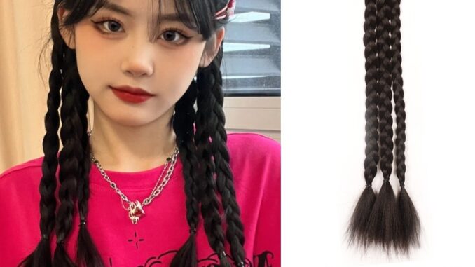 วิกผมหางม้าจําลอง แบบเกลียวยาว แบบถักเปียธรรมชาติ แฟชั่นสําหรับผู้หญิง วิกผมหางม้าจําลอง แบบเกลียวยาว แบบถักเปียธรรมชาติ แฟชั่นสําหรับผู้หญิง