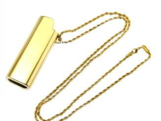 Silver Gold Alloy Lighter Case Hiphop Necklace Lighter Shell Pendant Metal Neck Chain Long Choker