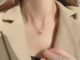 สร้อยคอโซ่ จี้ตัวอักษร H ออกแบบดี หรูหรา สไตล์เกาหลี สําหรับผู้หญิง