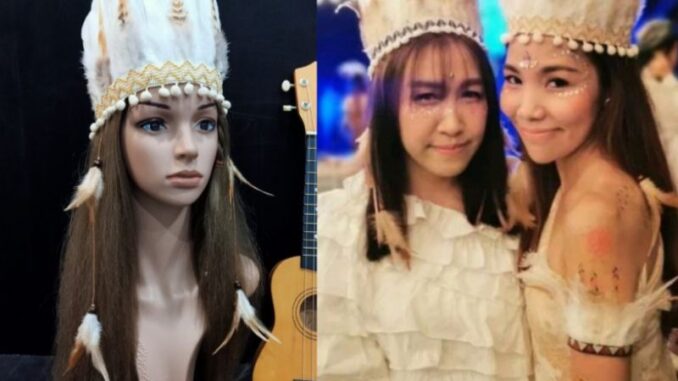 ที่คาดผมขนนก ที่คาดผมสไตล์โบฮีเมี่ยน แต่งขนนกเต็มแผงหน้าตุ้มสีขาว พร้อมส่งจากไทย
