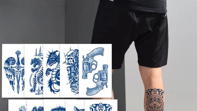 สติกเกอร์รอยสักสมุนไพรกึ่งถาวร ป้องกันเหงื่อ ติดทนนาน 15 วัน ลายผีเสื้อ ดอกไม้ Aniaml