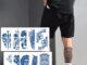 สติกเกอร์รอยสักสมุนไพรกึ่งถาวร ป้องกันเหงื่อ ติดทนนาน 15 วัน ลายผีเสื้อ ดอกไม้ Aniaml
