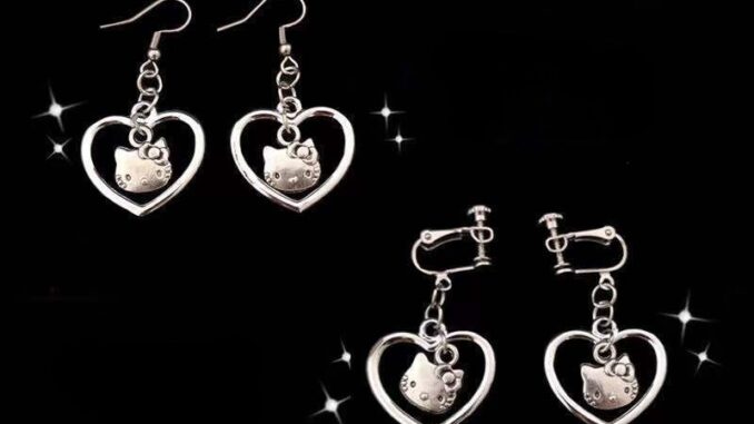 Fashion New Personality Harajuku Earrings Music Festival Peach Heart Love Cross Christ Hollow Asymmetric Earrings Earrings