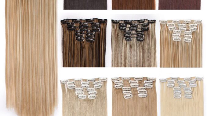 กิ๊บติดผมสังเคราะห์ ยาวตรง อุณหภูมิสูง 16 คลิป 20 สี