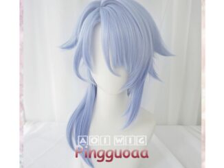 AOI Genshin Impact Kamisato Ayato Cosplay Wig 50cm Long Gradient Hair Heat Resistant Anime Party Wigs