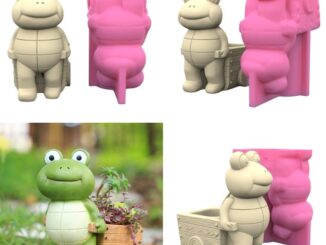 แม่พิมพ์ซิลิโคนเรซิ่น อีพ็อกซี่ รูปกบน่ารัก สําหรับทํากระถางดอกไม้ DIY