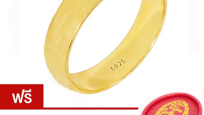 Tips Gallery แหวน Classic  เงินแท้ 925 หุ้ม ทองคำแท้ 24K รุ่น Classic Eternity Timeless ring Design TRS063