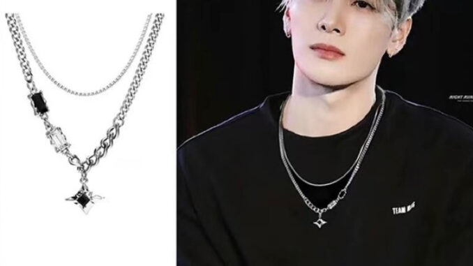 พร้อมส่ง สร้อยคอโลหะสไตล์ฮิปฮอปที่แจ็คสันหวังใส่ jackson wang NL265